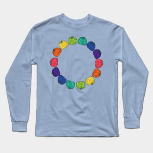 Rainbow Colored Pumpkin Ring Long Sleeve T-Shirt